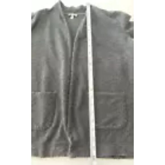 T by Talbots Women's Cardigan Open Front Black Eyelet Size Petite Med - Picture 6 of 9